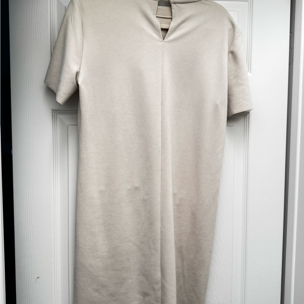 Zara Cream Midi Dress with Pockets - Picture 3 of 7